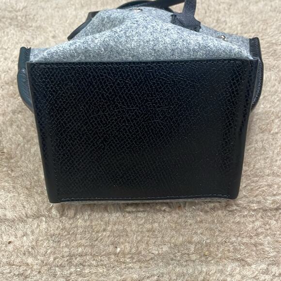 Longchamp Mini Flanelle Essential Tote Bag Wool Felt Gray New - Picture 6 of 8